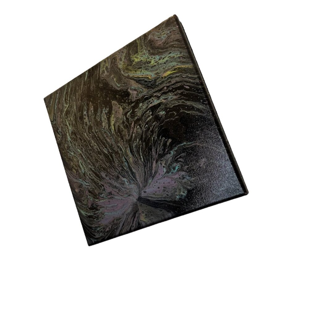 "Explosion" Beautiful Purple/Black/Blue Canvas Painting!